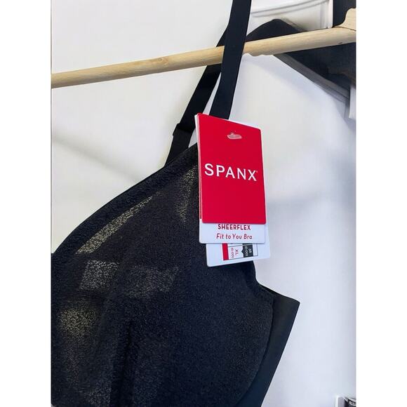 SPANX Sheerflex Fit To You Bra Size Small D-DD Very Black Demi Sheer Molding NEW - Picture 3 of 6